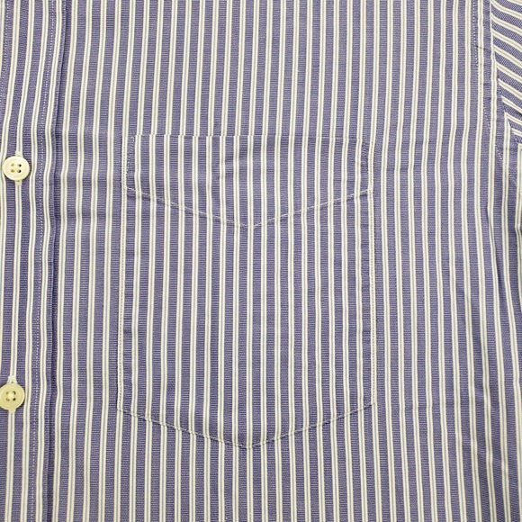 Banana Republic Shirt Mens XL 17-17 1/2 Purple Striped Button Up Long Sleeve - Picture 4 of 14